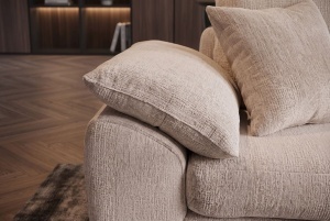 CANAPEA SUPER CONFORTABILA SOHO 260CM, 4 LOCURI, REALIZATA DIN LEMN DE PIN SI MATERIAL TEXTIL, CULOARE BEJ, INVICTA INTERIOR - Img 5