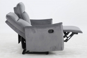 CANAPEA TRAVIS 2, GRI BLUVEL 14, TAPITERIE DIN CATIFEA, CU FUNCTIE DE RABATARE - Img 4