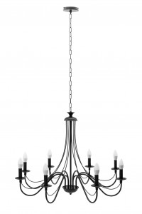 CANDELABRU RUSTIC APP648-8CP, 137X84 cm, NEGRU, DIN METAL, STIL RUSTIC, TU - Img 5