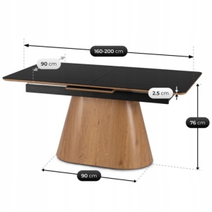 CEL MAI MIC PRET!!!MASA EXTENSIBILA 160-200CM, ARTIM MEBLE, REALIZATA DIN METAL, LEMN SI CERAMICA, CULOARE MARMURA NEGRU/STEJAR, STIL MODERN - Img 9
