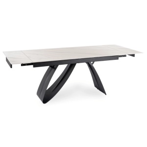 CEL MAI MIC PRET!!!MASA EXTENSIBILA 160-220CM, ARTIM MEBLE, REALIZATA DIN METAL SI CERAMICA, CULOARE MARMURA ALBA/NEGRU, STIL MODERN