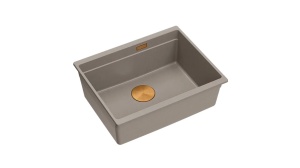 CHIUVETA BUCATARIE REA LOGAN 100, CU DOP, BEJ/CUPRU, DIN GRANIT, CALITATE SUPERIOARA - Img 1