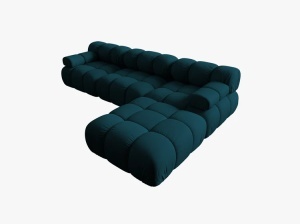 COLTAR BELLIS, CU 4 LOCURI, ALBASTRU MARIN, CU TAPITERIE DIN TEXTIL 3D SONIC, MICADONI - Img 3