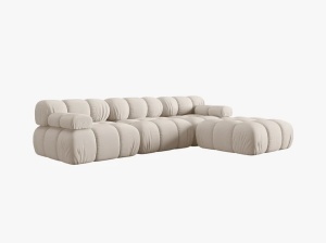 COLTAR BELLIS, CU 4 LOCURI, BEJ DESCHIS, CU TAPITERIE DIN TEXTIL 3D SONIC, MICADONI - Img 2