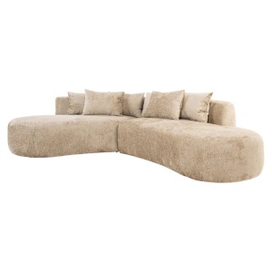 COLTAR CASSIE CU 4 LOCURI, FUSION 109 DESERT, S5175, CONFECTIONAT DIN LEMN, POLIURETAN, METAL, SPUMA SI 100% POLIESTER, RICHMOND INTERIOR - Img 1
