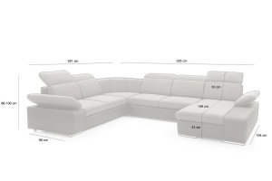 COLTAR CONTINENTAL XL, CU FUNCTIE DE DORMIT, GRI GRUPA I, CONFECTIONAT DIN METAL, TEXTIL SI SPUMA, STIL MODERN - Img 2
