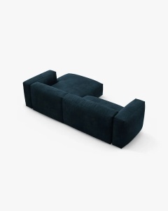 COLTAR CU 2 LOCURI, MARTINA, PE DREAPTA, 280 CM, ALBASTRU INCHIS, TAPITAT CU TAPITERIE DIN TEXTIL CATIFEA VOGUE, MICADONI - Img 5