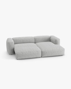 COLTAR CU 2 LOCURI, MARTINA, PE DREAPTA, 280 CM, ARGINTIU, TAPITAT CU TAPITERIE DIN TEXTIL BOUCLE MONET, MICADONI - Img 3