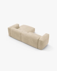 COLTAR CU 2 LOCURI, MARTINA, PE DREAPTA, 280 CM, BEJ DESCHIS, TAPITAT CU TAPITERIE DIN TEXTIL CATIFEA VOGUE, MICADONI - Img 5