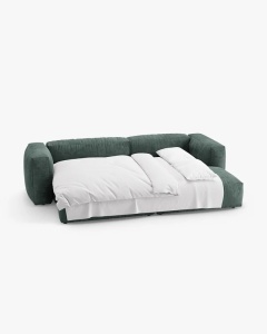COLTAR CU 2 LOCURI, MARTINA, PE DREAPTA, 280 CM, VERDE MUSCHI, TAPITAT CU TAPITERIE DIN TEXTIL CATIFEA VOGUE, MICADONI - Img 4