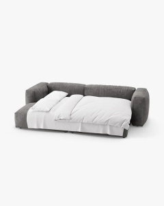 COLTAR CU 2 LOCURI, MARTINA, PE STANGA, 280 CM, GRI, TAPITAT CU TAPITERIE DIN TEXTIL CATIFEA VOGUE, MICADONI - Img 4