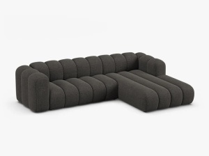 COLTAR CU 4 LOCURI LUPIN 288, PE DREAPTA, GRI INCHIS, CU TAPITERIE DIN TEXTIL CHENILLE EDEN, MICADONI - Img 2