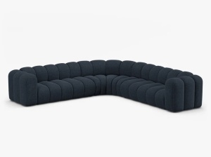 COLTAR CU 4 LOCURI LUPIN 309, ALBASTRU MARIN, CU TAPITERIE DIN TEXTIL CHENILLE EDEN, MICADONI - Img 2