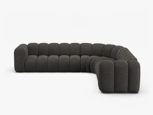 COLTAR CU 4 LOCURI LUPIN 309, GRI INCHIS, CU TAPITERIE DIN TEXTIL CHENILLE EDEN, MICADONI