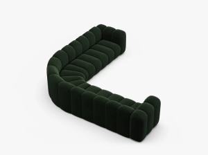 COLTAR CU 4 LOCURI LUPIN 309, VERDE SMARALD, CU TAPITERIE DIN CATIFEA VENUS, MICADONI - Img 3