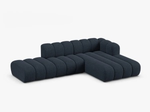 COLTAR CU 5 LOCURI LUPIN 230, PE DREAPTA, ALBASTRU MARIN, CU TAPITERIE DIN CHENILLE EDEN, MICADONI - Img 2