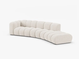 COLTAR CU 5 LOCURI, LUPIN, 335, PE DREAPTA, BEJ DESCHIS, CU TAPITERIE DIN TEXTIL CHENILLE EDEN, MICADONI - Img 2