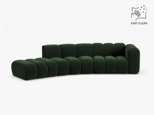 COLTAR CU 5 LOCURI, LUPIN, 335, PE STANGA, VERDE SMARALD, CU TAPITERIE DIN CATIFEA VENUS, MICADONI