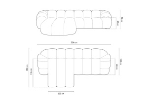 COLTAR DIANA, STANGA, 4 LOCURI, 334 CM, DIVERSE CULORI SI MATERIALE, DESIGN DEOSEBIT - Img 20