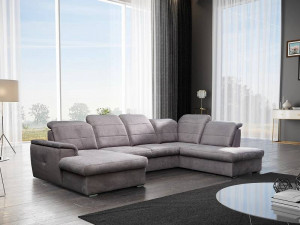 COLTAR EXTENSIBIL 320CM, BERGAMO U, ANTRACIT, DIN STOFA FINA DE CALITATE SUPERIOARA - Img 5
