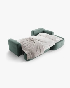COLTAR EXTENSIBIL ELLA, PE DREAPTA, PETROL INCHIS, 271X174 CM, TAPITAT CU TAPITERIE DIN TEXTIL CATIFEA VOGUE, MICADONI - Img 5
