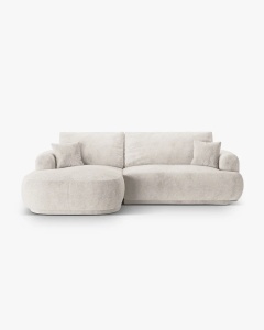 COLTAR EXTENSIBIL ELLA, PE STANGA, BEJ, 271X174 CM, TAPITAT CU TAPITERIE DIN TEXTIL STRUCTURAT SORELLA, MICADONI