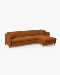 COLTAR EXTENSIBIL GLORIA, CARAMIZIU, PE DREAPTA, 266 CM, TAPITAT CU TAPITERIE DIN TEXTIL STRUCTURAT BJORN, MICADONI - Img 4