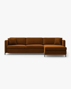 COLTAR EXTENSIBIL GLORIA, MARO, PE DREAPTA, 266 CM, TAPITAT CU TAPITERIE DIN TEXTIL CATIFEA SALVADOR, MICADONI