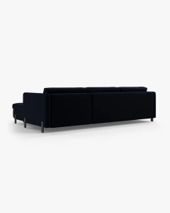 COLTAR EXTENSIBIL GLORIA, NEGRU, PE STANGA, 266 CM, TAPITAT CU TAPITERIE DIN TEXTIL CATIFEA SALVADOR, MICADONI - Img 5