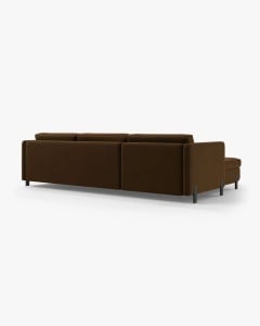 COLTAR EXTENSIBIL GLORIA, PE DREAPTA, CIOCOLATIU, 170X286 CM, TAPITAT CU TAPITERIE DIN TEXTIL CATIFEA SALVADOR, MICADONI - Img 4