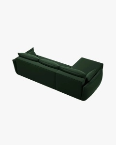 COLTAR EXTENSIBIL KAELLE, 252 CM, PE DREAPTA, VERDE SMARALD, CU TAPITERIE DIN TEXTIL CATIFEA BLUVEL, MICADONI - Img 5