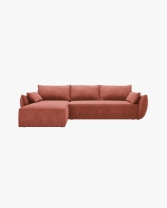 COLTAR EXTENSIBIL KAELLE, 252 CM, PE STANGA, CARAMIZIU, CU TAPITERIE DIN TEXTIL CHENILLE OVER THE HORIZON, MICADONI