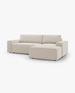 COLTAR EXTENSIBIL, PE DREAPTA, JODIE, 246X151 CM, BEJ INCHIS, TAPITAT CU TAPITERIE DIN TEXTIL CATIFEA BLUVEL, MICADONI - Img 6