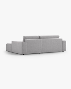 COLTAR EXTENSIBIL, PE DREAPTA, JODIE, 246X151 CM, GRI DESCHIS, TAPITAT CU TAPITERIE DIN TEXTIL BOUCLE BALOO, MICADONI - Img 4
