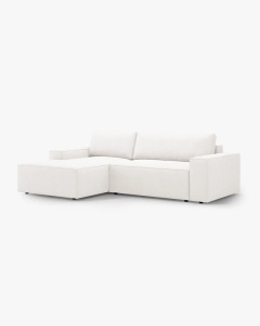 COLTAR EXTENSIBIL, PE STANGA, JODIE, 246X151 CM, ALB, TAPITAT CU TAPITERIE DIN TEXTIL BOUCLE BALOO, MICADONI - Img 3