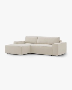 COLTAR EXTENSIBIL, PE STANGA, JODIE, 246X151 CM, BEJ INCHIS, TAPITAT CU TAPITERIE DIN TEXTIL CATIFEA BLUVEL, MICADONI - Img 3