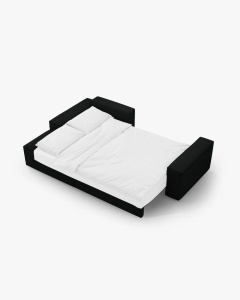 COLTAR EXTENSIBIL, PE STANGA, JODIE, 246X151 CM, NEGRU, TAPITAT CU TAPITERIE DIN TEXTIL BOUCLE BALOO, MICADONI - Img 2