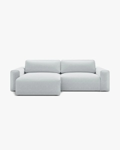 COLTAR EXTENSIBIL VICTOR, PE STANGA, GRI DESCHIS, 246X148 CM, TAPITAT CU TAPITERIE DIN TEXTIL STRUCTURAT MOLYBDENE, MICADONI
