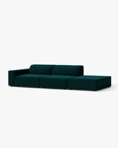 COLTAR JODIE, 262X99 CM, PE DREAPTA, CU 3 LOCURI, PETROL INCHIS, TAPITAT CU TAPITERIE DIN TEXTIL CATIFEA VENUS, MICADONI - Img 2