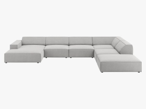 COLTAR JODIE, DREAPTA, 7 LOCURI, 364 CM, DIVERSE CULORI SI MATERIALE, DESIGN DEOSEBIT - Img 10
