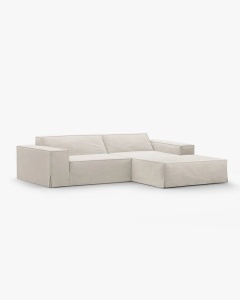 COLTAR JODIE PE DREAPTA, 224X162 CM, NATURAL, TAPITAT CU TAPITERIE DIN TEXTIL STRUCTURAT LINS, MICADONI - Img 2