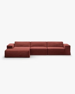 COLTAR JODIE, PE STANGA, 284X162 CM, LEMN DE CIRES, TAPITAT CU TAPITERIE DIN TEXTIL STRUCTURAT LINS, MICADONI