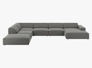 COLTAR JODIE, STANGA, 7 LOCURI, 364 CM, DIVERSE CULORI SI MATERIALE, DESIGN DEOSEBIT - Img 2
