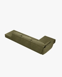 COLTAR KAELLE, 364 CM, CU 5 LOCURI, PE STANGA, VERDE, CU TAPITERIE DIN TEXTIL CHENILLE OVER THE HORIZON, MICADONI - Img 3