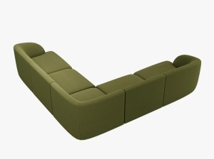 COLTAR LARGE MILEY, VERDE MASLINIU INCHIS, CU TAPITERIE DIN TEXTIL BOUCLE BALOO, MICADONI - Img 2