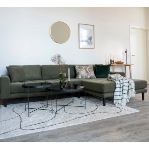 COLTAR LIDO CU 4 PERINI 290CM, DIN LEMN SI TEXTIL, CULOARE VERDE MASLINIU, HOUSE NORDIC - Img 2