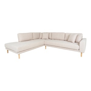 COLTAR LIDO IN FORMA DE L, STANGA, CU 4 PERINI 257CM, DIN LEMN SI TEXTIL, CULOARE BEJ, HOUSE NORDIC - Img 2