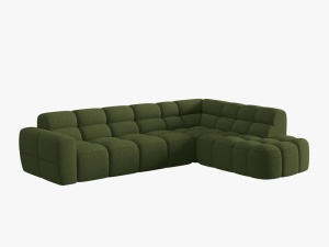 COLTAR LISA, DREAPTA, 5 LOCURI, 293 CM, VERDE OLIVE 35, TAPITERIE DIN STOFA, DESIGN DEOSEBIT - Img 2