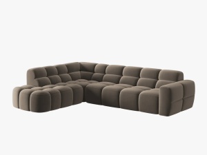 COLTAR LISA, STANGA, 5 LOCURI, 293 CM, MARO DESCHIS, TAPITERIE DIN CATIFEA, DESIGN DEOSEBIT - Img 3