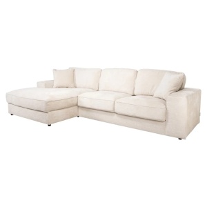 COLTAR LUND CU 2,5 LOCURI + SEZLONG EXTENSIBIL PE STANGA, NIAGARA 902 BEJ CHENILLE, SANTOS-2.5AR+LCH95L.E429, CONFECTIONAT DIN LEMN, METAL SI 100% POLIESTER, RICHMOND INTERIOR - Img 1